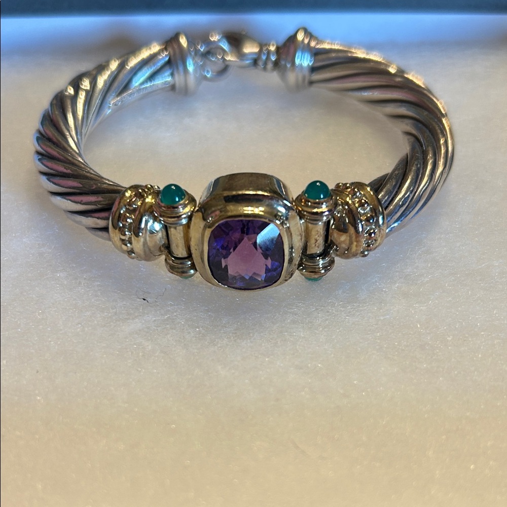 David Yurman Amethyst & Chalcedony Renaissance Bangle